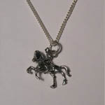 Sterling Silver horse and rider necklace