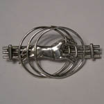Sterling Silver galloping horse and fence brooch