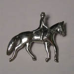 Sterling Silver Dressage horse and rider brooch