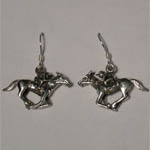 Sterling Silver racehorse and jockey earrings