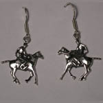 Sterling Silver Polo pony and rider earrings