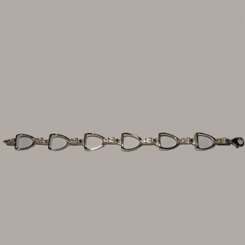 Sterling Silver stirrup link bracelet