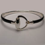 Sterling Silver enamel snaffle bit bangle bracelet