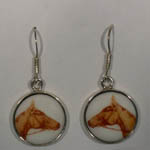 Sterling Silver chestnut horse head enamel earrings