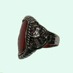 Sterling Silver unisex Carnelian ring  side view