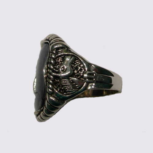 Sterling Silver unisex Lapis Lazuli ring side view