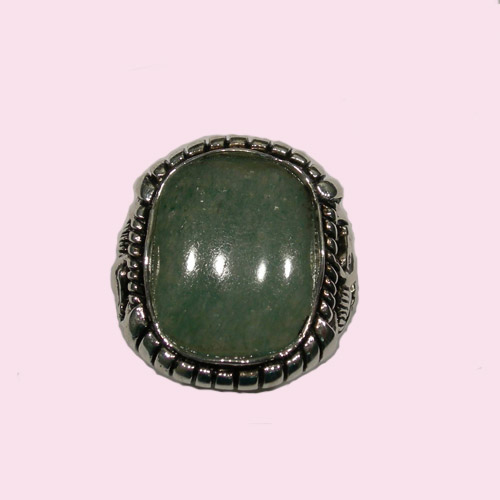 Sterling Silver unisex Aventurine Quartz ring top view