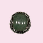 Sterling Silver unisex Aventurine Quartz ring top view