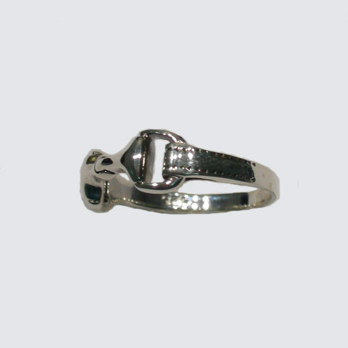 side of Sterling Silver snaffle bit ring
