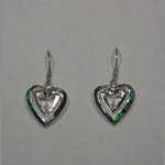 Sterling Silver heart shaped dangle earrings