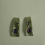 Sterling Silver abstract earrings with Amethyst