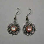Sterling Silver pink Mother of Pearl floral earrings