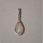 Sterling Silver synthetic Opal pendant