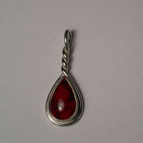 Sterling Silver dyed Howlite pendant
