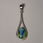 Sterling Silver Black Opal and Chalcedony pendant