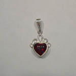 Sterling Silver small heart shaped cherry opal pendant