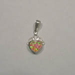 Sterling Silver small heart shaped pink opal pendant