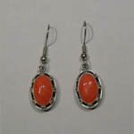 Sterling Silver coral dangle earrings