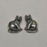 Sterling Silver sitting cat post earrings