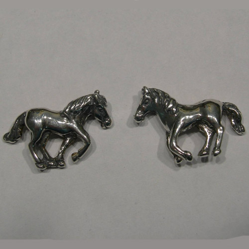 Sterling Silver galloping horses post earrings