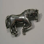 Sterling Silver trotting horse brooch