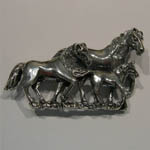 Sterling Silver horse herd brooch