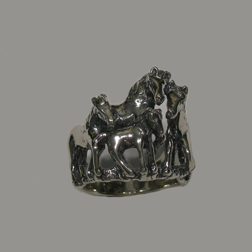 Sterling Silver horse herd ring
