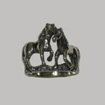 Sterling Silver two horses ring