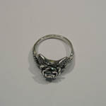Sterling Silver top view of rose ring
