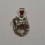 Sterling Silver horse inside horseshoe pendant