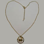 14 karat yellow gold plated prancing horse necklace and chain