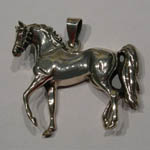 Sterling Silver large trotting  Arabian horse pendant