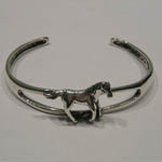 side of trotting horse cuff bracelet