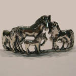 Sterling Silver horse herd cuff bracelet