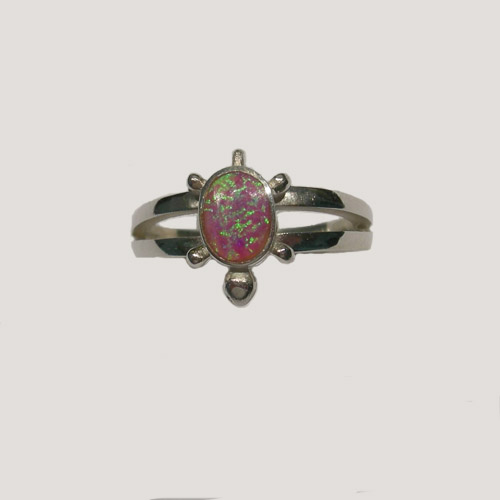 Sterling Silver Opal Turtle ring