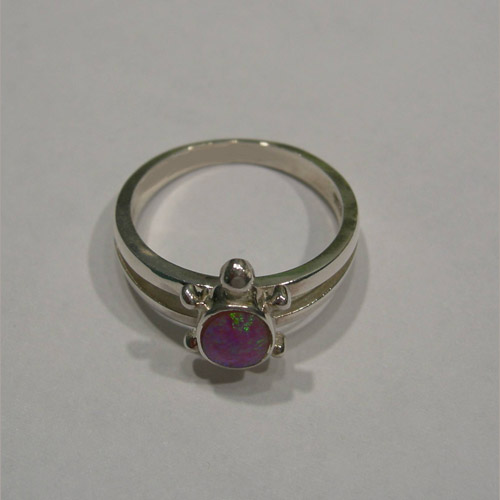 side of Opal Turtle ring