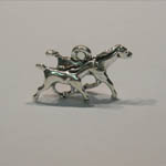 Sterling Silver galloping mare and foal charm/pendant