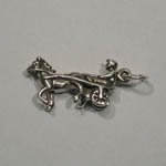 Sterling Silver 3 D Standardbred racehorse charm/pendant