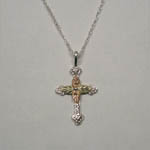 Black Hills Gold Sterling Silver leaf cross necklace