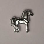 Sterling Silver 3 D standing horse charm/pendant