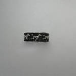 Sterling Silver antiqued galloping horses ring