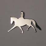 14 karat white gold Dressage rider and horse pendant