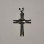 Sterling Silver and gold Claddagh cross pendant