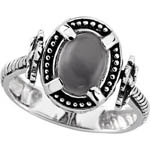 Sterling Silver moonstone and cross reversible ring