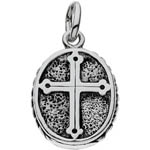 Sterling Silver cross and moonstone reversible pendant
