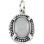 Sterling Silver moonstone and cross reversible pendant