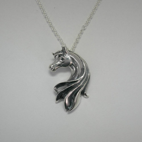 Sterling Silver Arabian Horse Head necklace