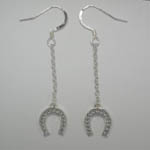 Sterling Silver dangle horse shoe earrings
