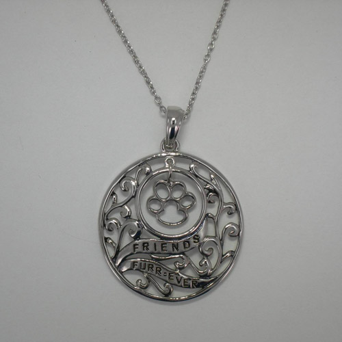 Sterling Silver dog friend necklace