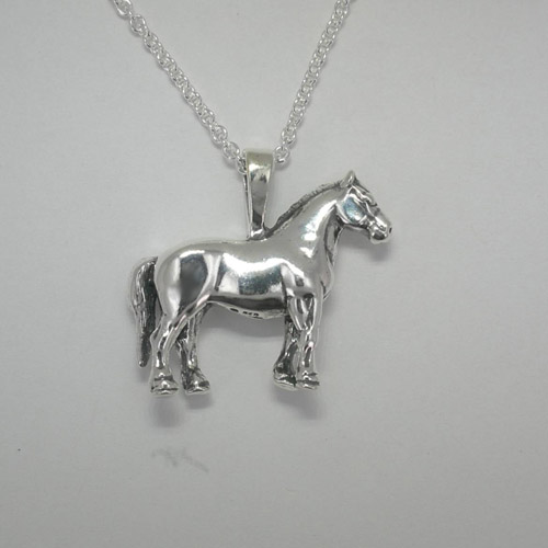 right side of Percheron horse necklace